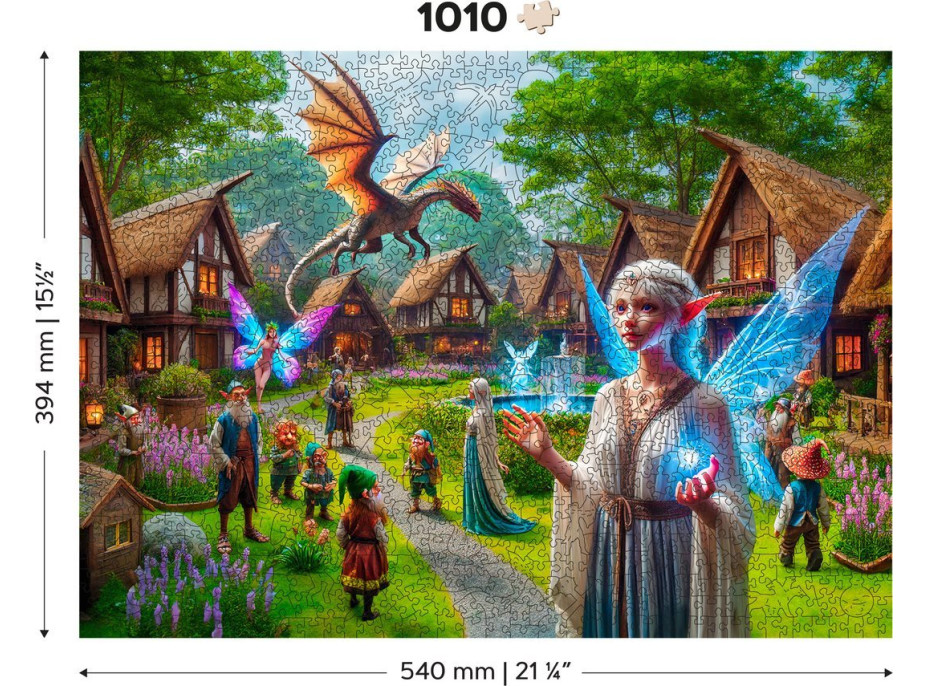 WOODEN CITY Dřevěné puzzle Fantasy vesnička 1010 dílků