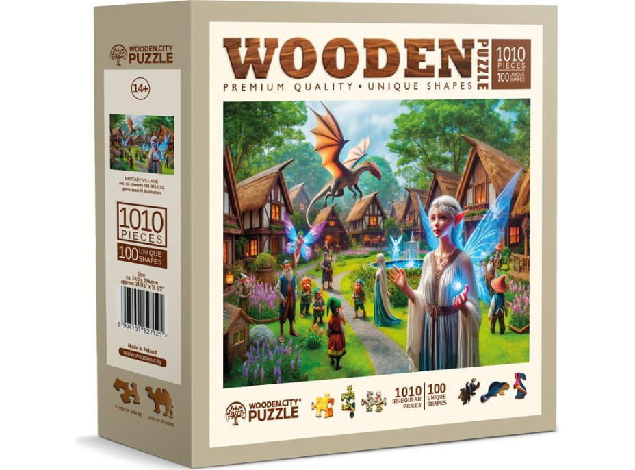 WOODEN CITY Dřevěné puzzle Fantasy vesnička 1010 dílků