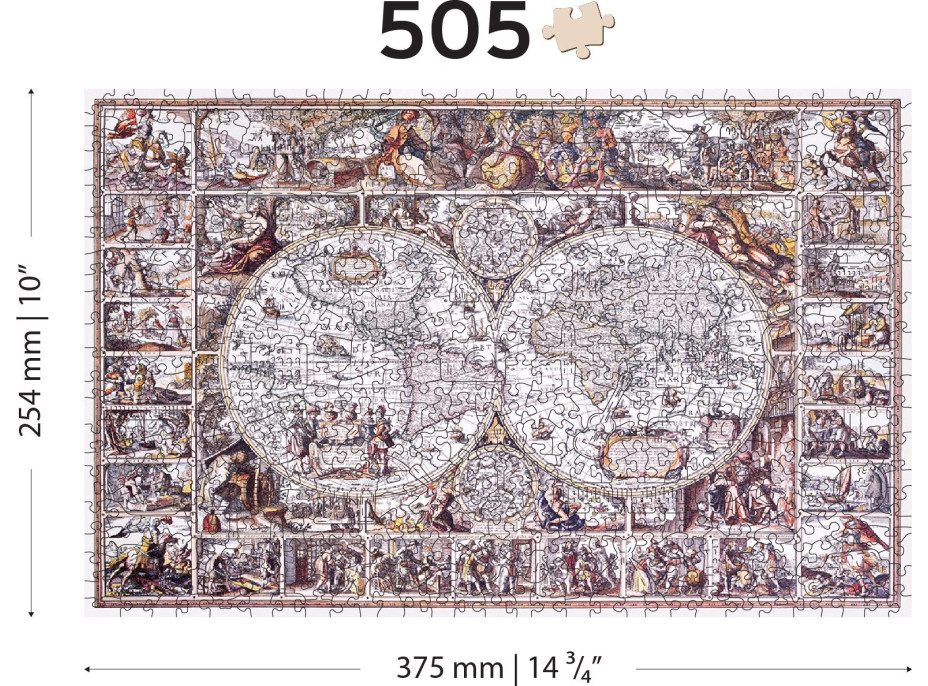 WOODEN CITY Dřevěné puzzle Mapa doby objevů 505 dílků