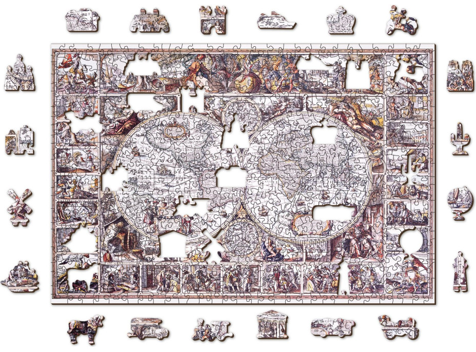 WOODEN CITY Dřevěné puzzle Mapa doby objevů 505 dílků