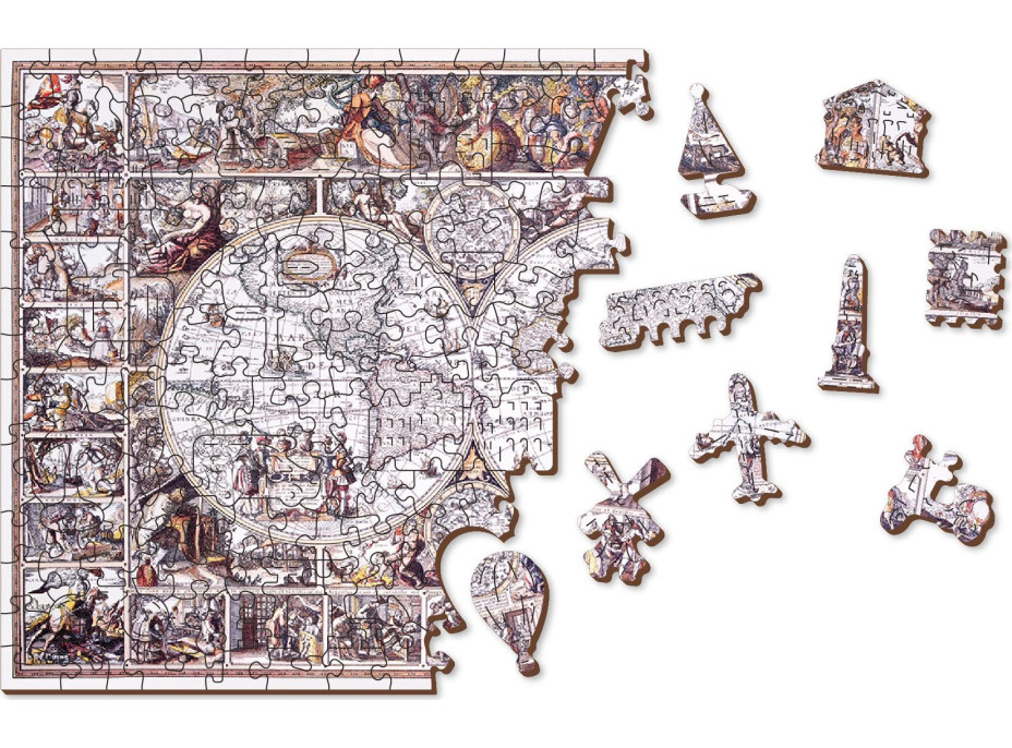 WOODEN CITY Dřevěné puzzle Mapa doby objevů 505 dílků