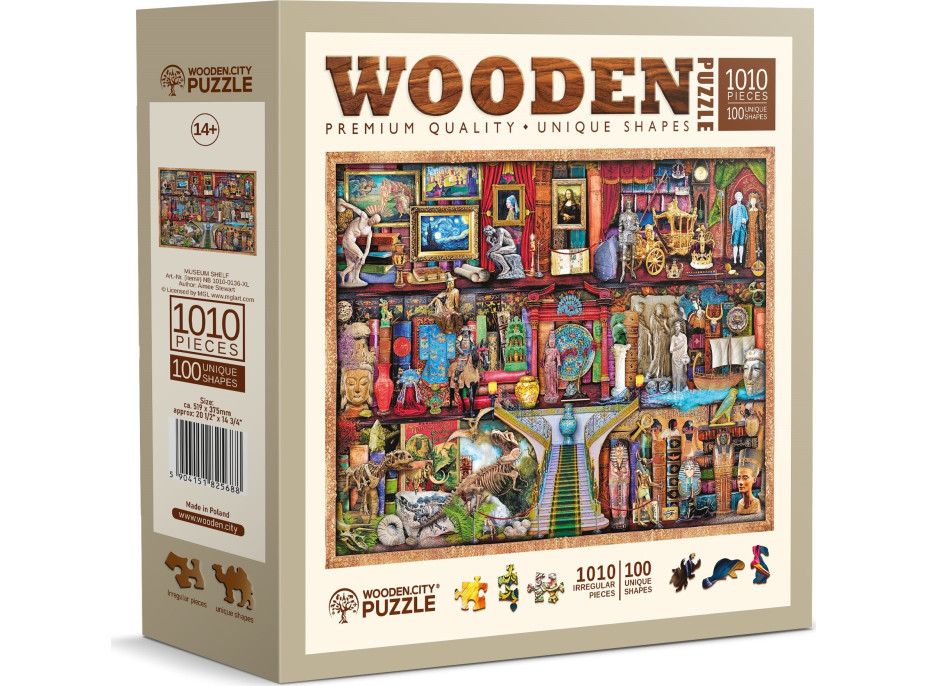 WOODEN CITY Dřevěné puzzle Muzejní police 1010 dílků