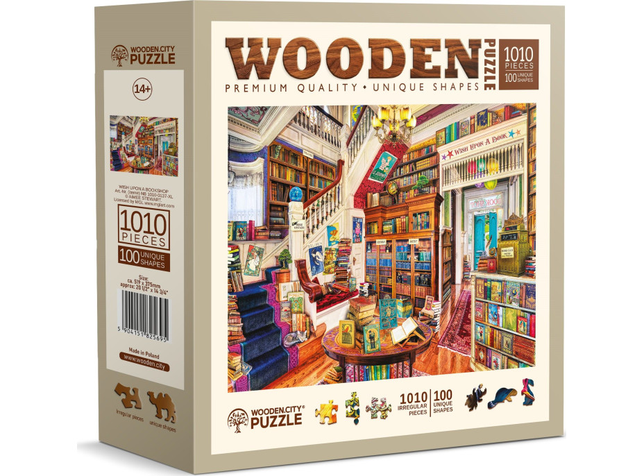 WOODEN CITY Dřevěné puzzle Přání v knihovně 1010 dílků