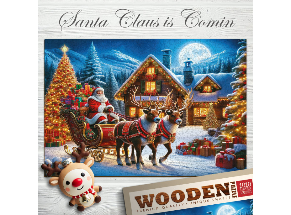 WOODEN CITY Dřevěné puzzle Santa Klaus přichází 1010 dílků