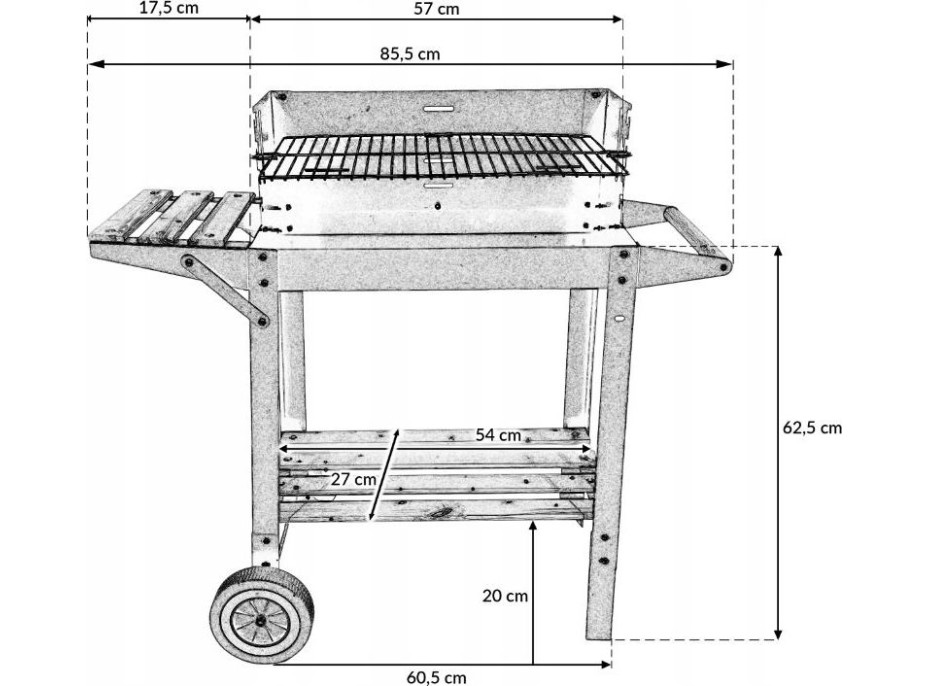 Gril na dřevěné uhlí BBQ1012