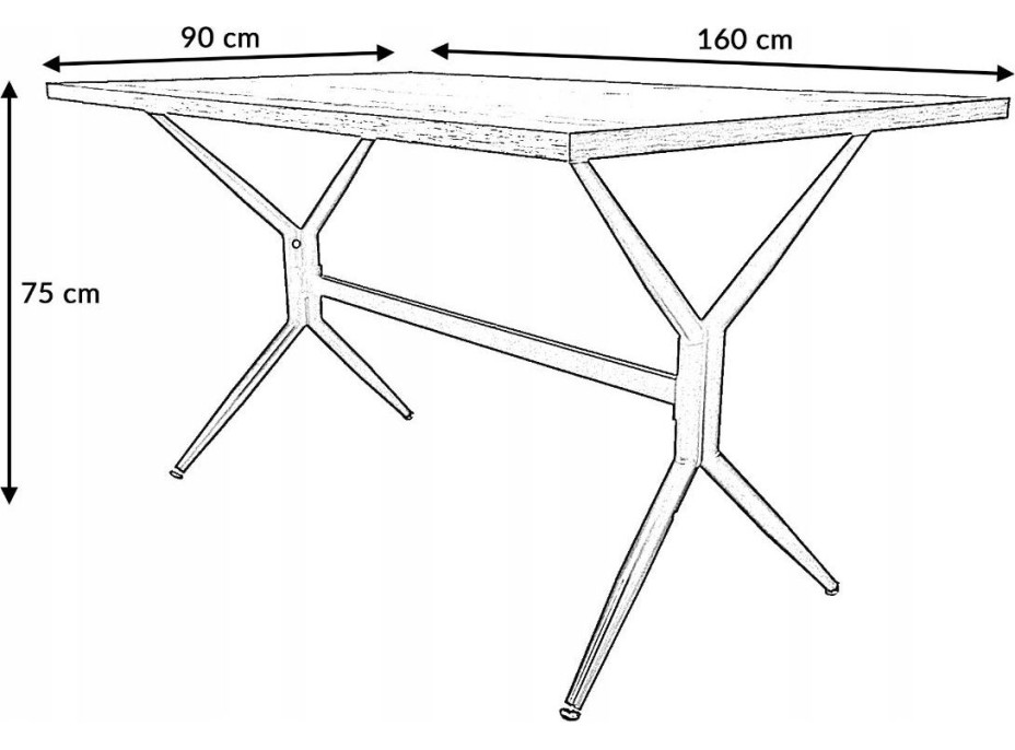 Jídelní stůl ELIO 160x90x75 cm - dub