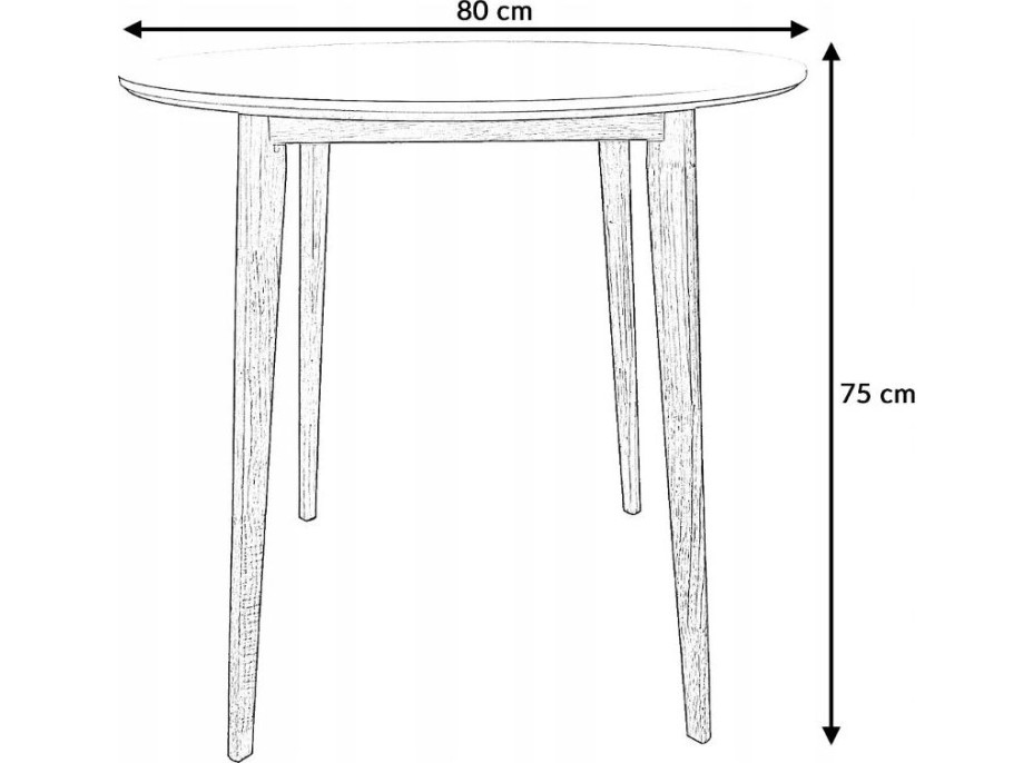 Kulatý jídelní stůl EMMA 80x75 cm - bílý