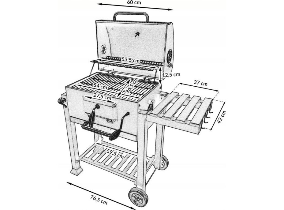 Zahradní gril na dřevěné uhlí Premium BBQ1011