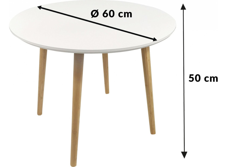 Kulatý konferenční stolek SK111 60x50 cm - bílý