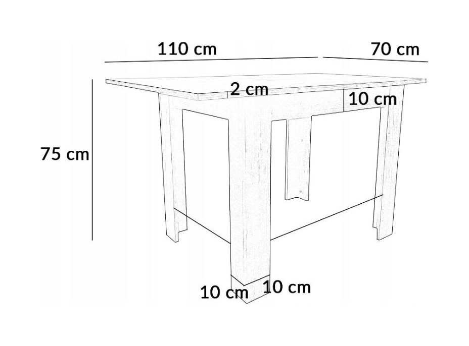 Jídelní stůl ADAM 110x70x75 cm - dub