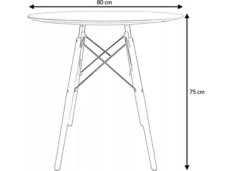 Jídelní stůl CARO 80 cm - bílý