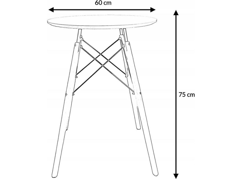 Jídelní stůl CARO 60 cm - bílý