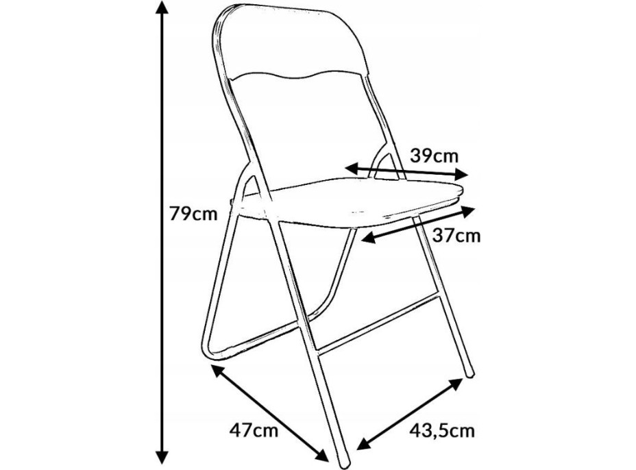 Skládací židle LEON 43,5x47x79 cm - toupe