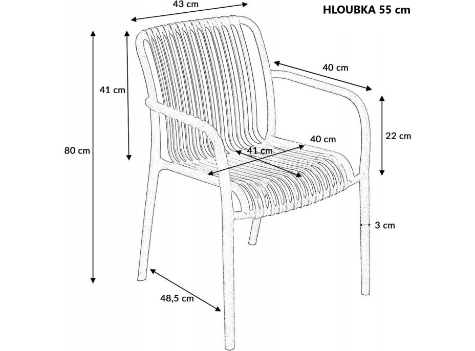 Zahradní plastová židle ANRIC - zelená