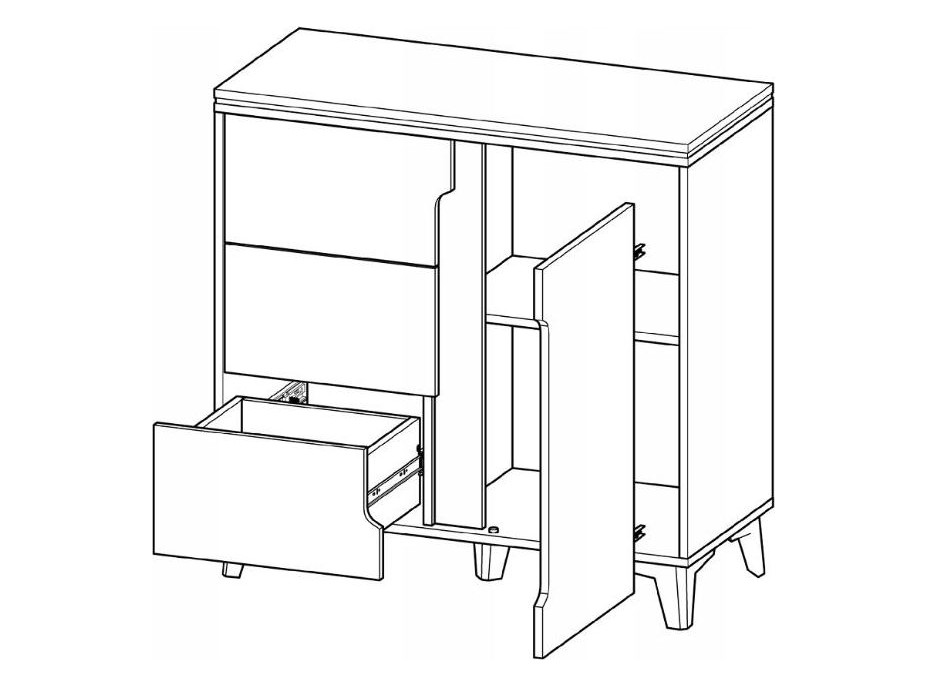 Komoda GAPPA GA7 - jasan horský/bílá