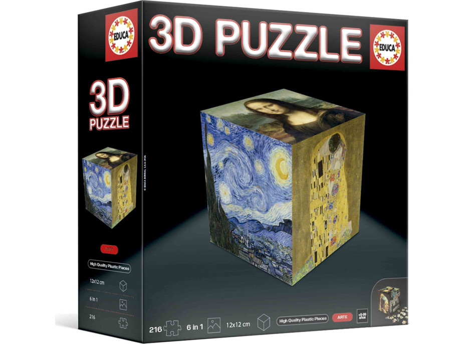 EDUCA 3D Puzzle kostka Umění 216 dílků