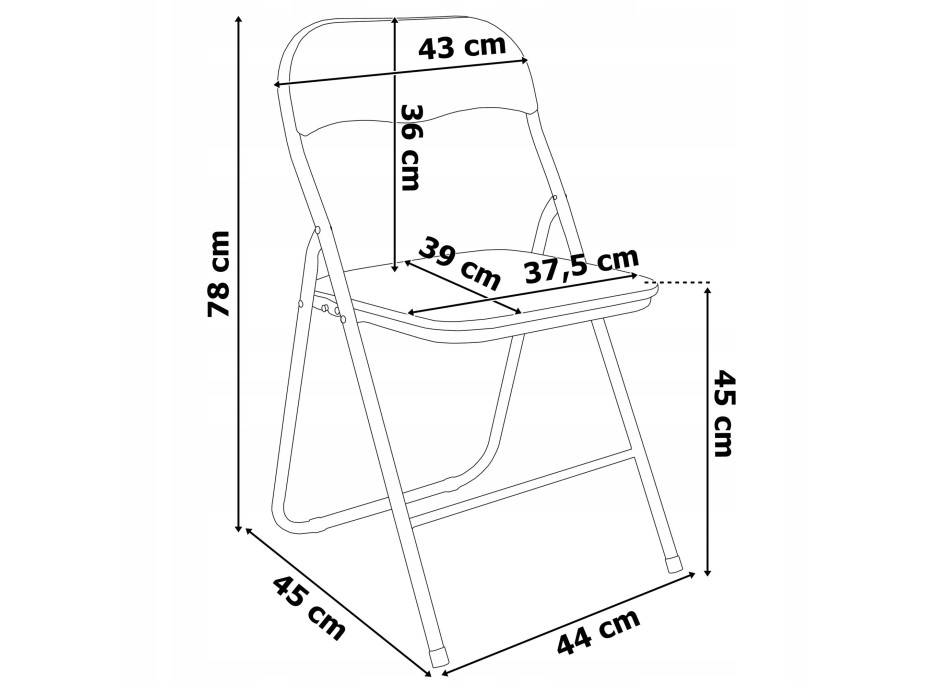 Sestava cateringového nábytku FETA BLACK (stůl 180 cm + 6 židlí BASICO) - černá