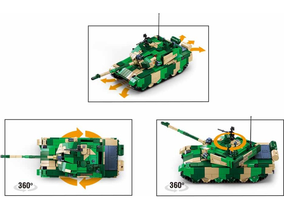 Sluban Power Bricks M38-B7071 R/C ZTZ-99AS Tank na dálkové ovládání