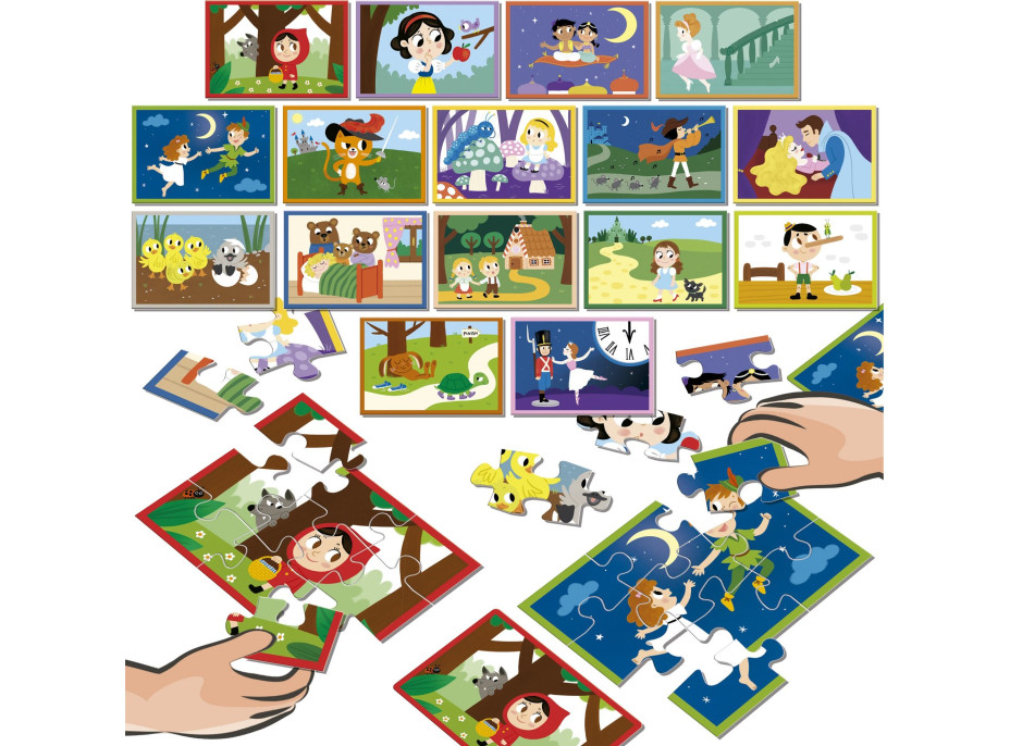 EDUCA Puzzle bitva Pohádky 16x9 dílků