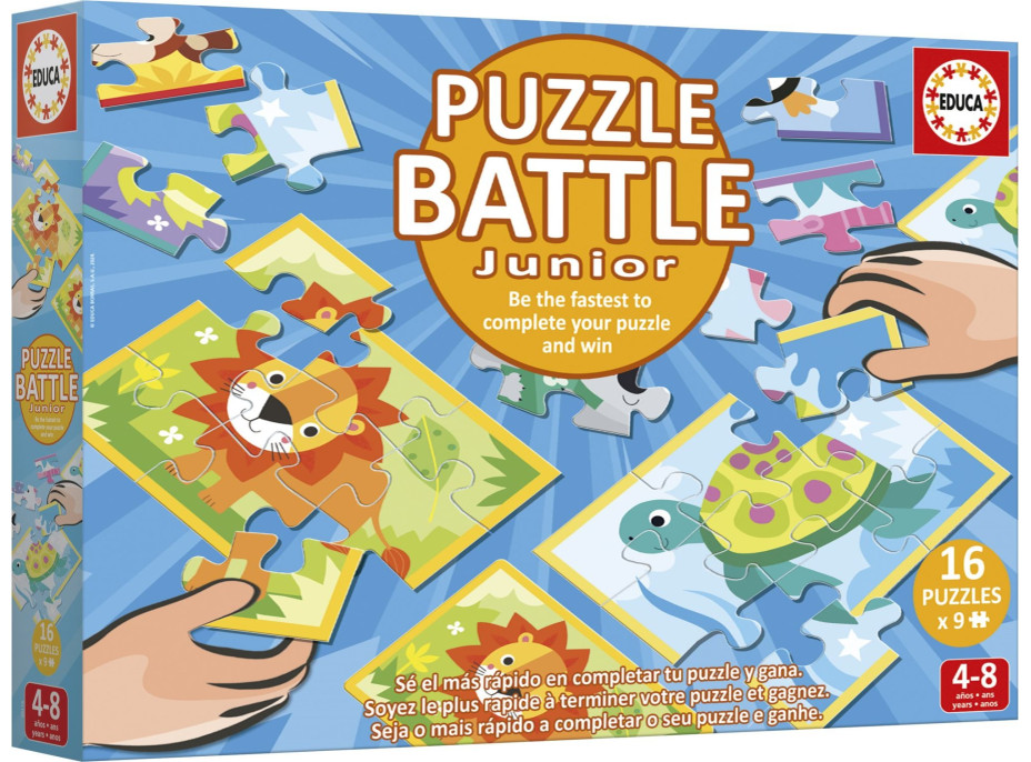 EDUCA Puzzle bitva Zvířátka 16x9 dílků