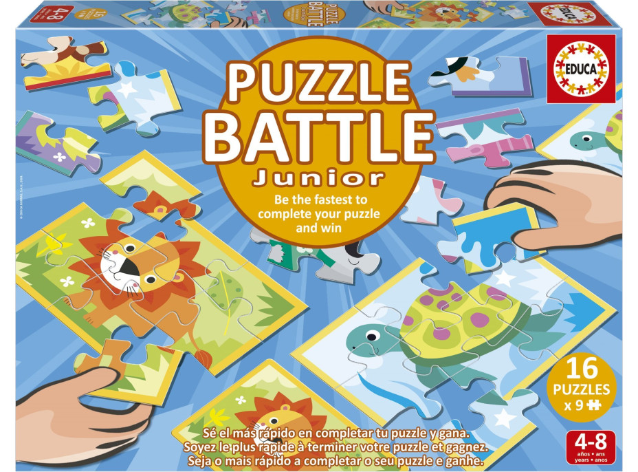 EDUCA Puzzle bitva Zvířátka 16x9 dílků