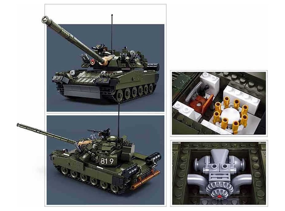 Sluban Model Bricks M38-B1178 Hlavní bitevní tank T-80 2 v 1 v měřítku 1:35