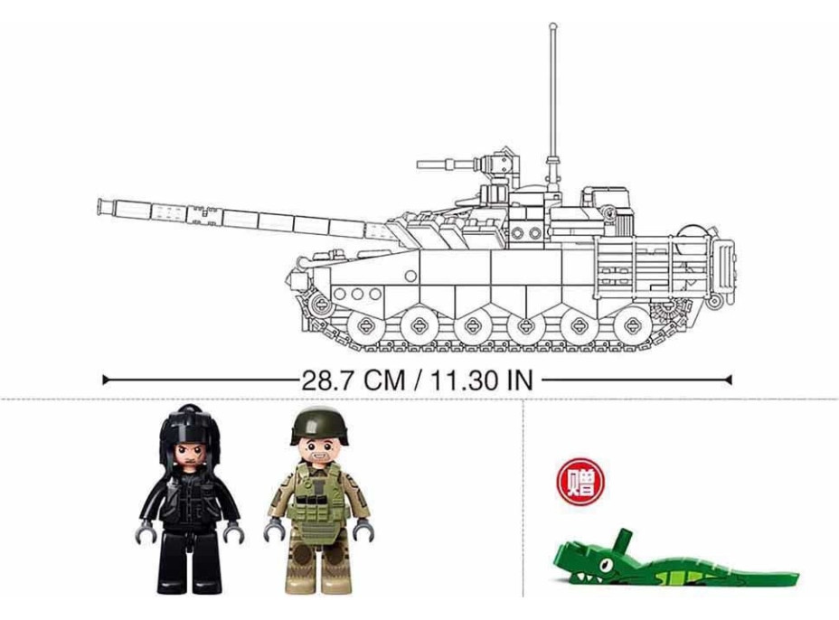 Sluban Model Bricks M38-B1178 Hlavní bitevní tank T-80 2 v 1 v měřítku 1:35