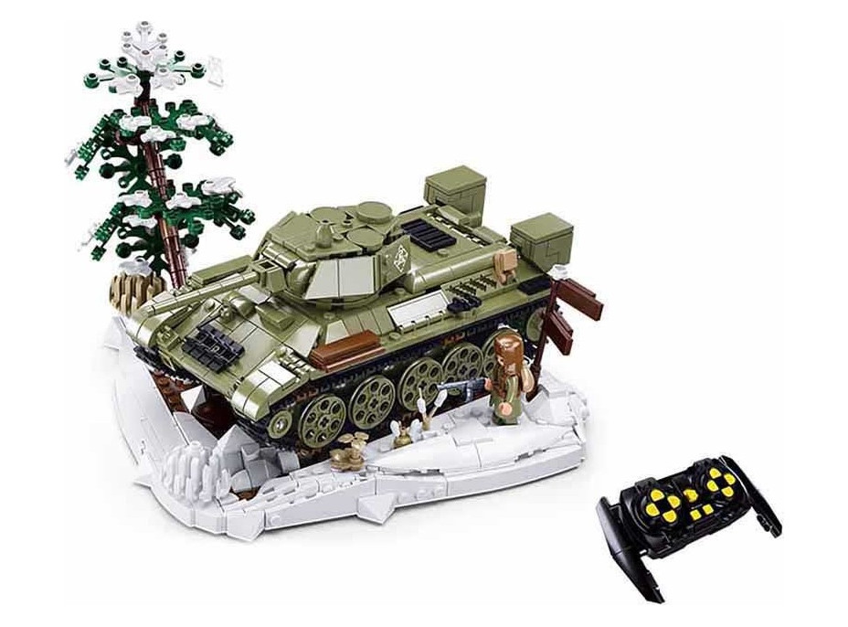 Sluban Power Bricks M38-B7072 R/C T34/76 (1942) Tank na dálkové ovládání