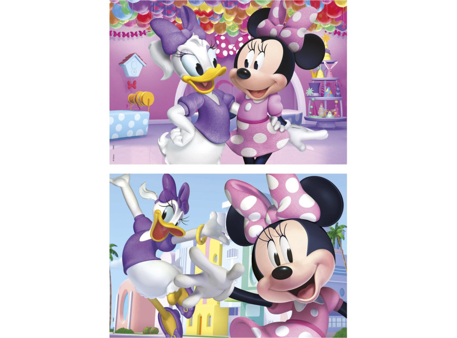 EDUCA Dřevěné puzzle Minnie a Daisy 2x50 dílků