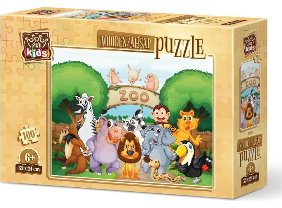 ART PUZZLE Dřevěné puzzle Vítejte v ZOO 100 dílků