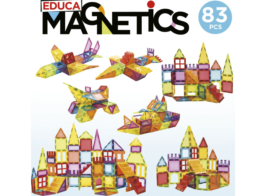 EDUCA Magnetická stavebnice Magnetics 83 díků