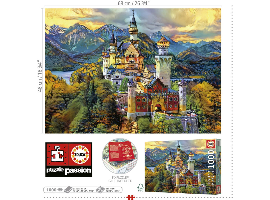 EDUCA Puzzle Neuschwanstein 1000 dílků