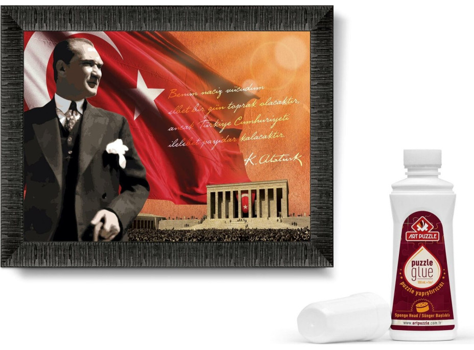 ART PUZZLE Puzzle s rámem a lepidlem 3v1 Atatürk a Anitkabir 1000 dílků