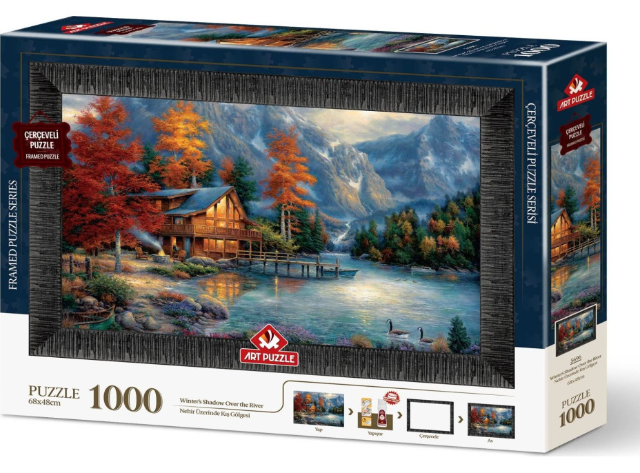 ART PUZZLE Puzzle s rámem a lepidlem 3v1 Stín nad řekou 1000 dílků