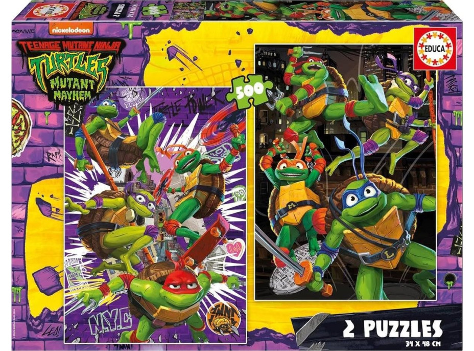 EDUCA Puzzle Želvy ninja 2x500 dílků