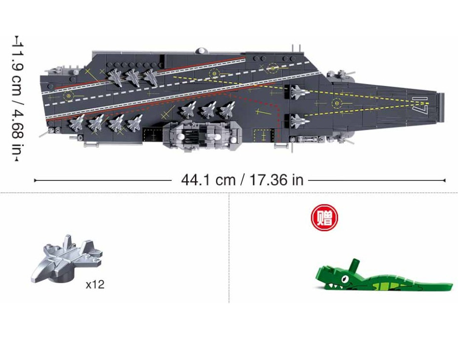 Sluban Model Bricks M38-B1210 Letadlová loď Shandong