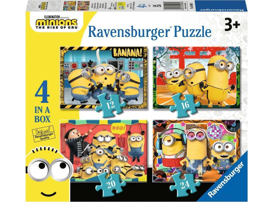 RAVENSBURGER Puzzle Mimoni 2: Padouch přichází 4v1 (12, 16, 20, 24 dílků)