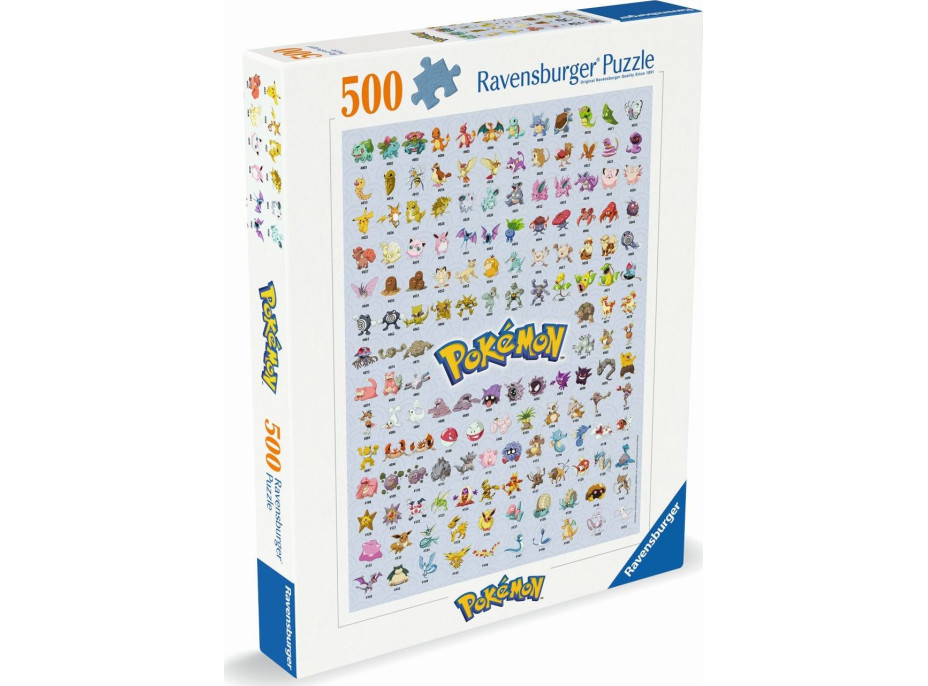 RAVENSBURGER Puzzle Pokémon: Prvních 151 pokémonů 500 dílků