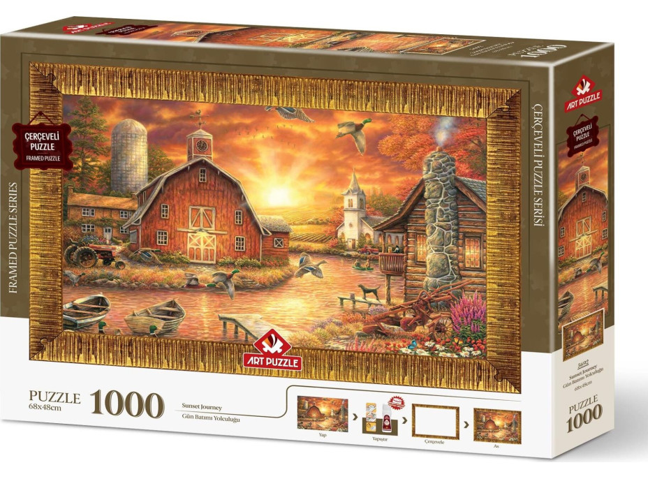 ART PUZZLE Puzzle s rámem a lepidlem 3v1 Za sluncem 1000 dílků