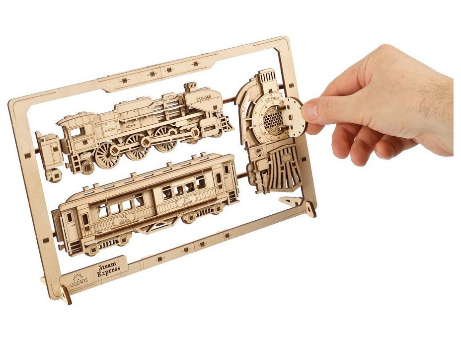 UGEARS 3D puzzle Parní Express 2,5D 79 dílků