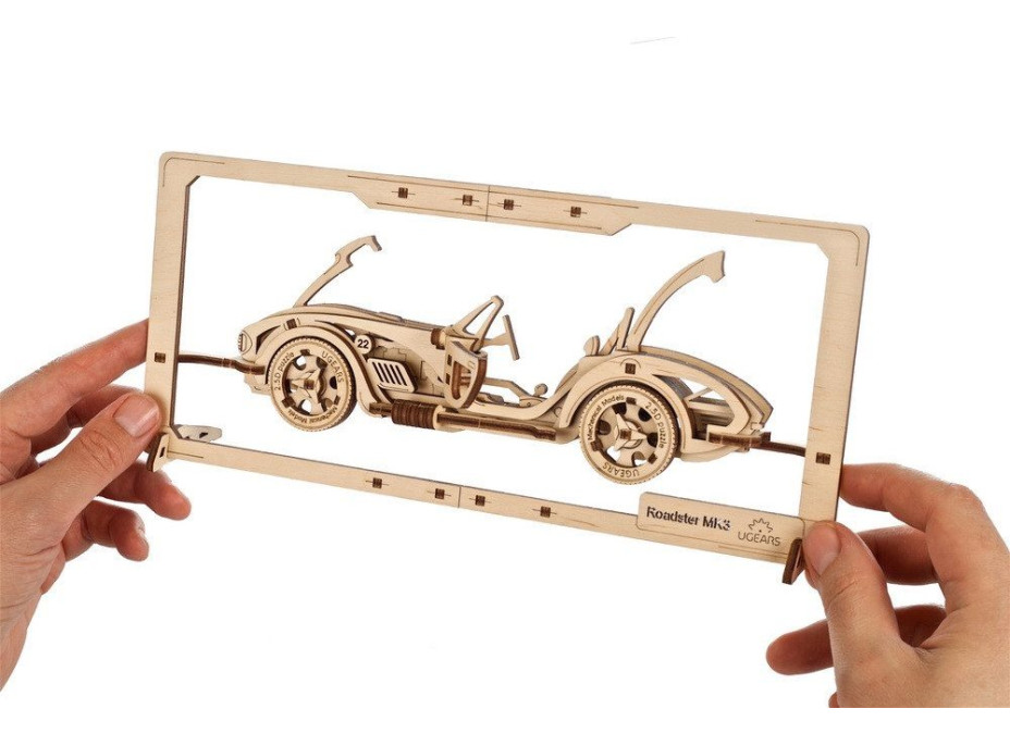 UGEARS 3D puzzle Roadster MK3 2,5D 62 dílků