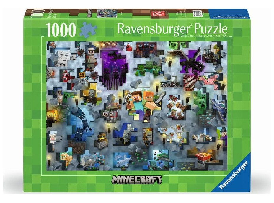 RAVENSBURGER Puzzle Challenge: Minecraft 1000 dílků