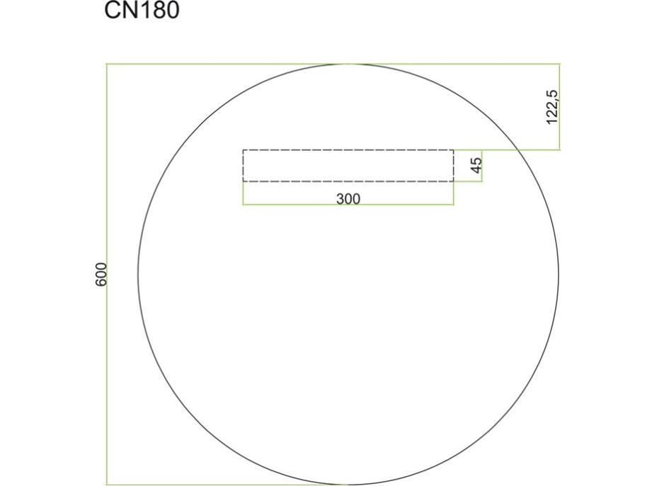 Zrcadlo kulaté černé pr. 60 cm