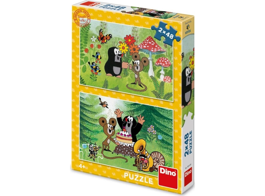 Dino Puzzle Krtek: Oslava 2x48 dílků