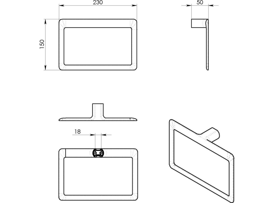 Gedy PIRENEI držák ručníků, gun metal PI7081