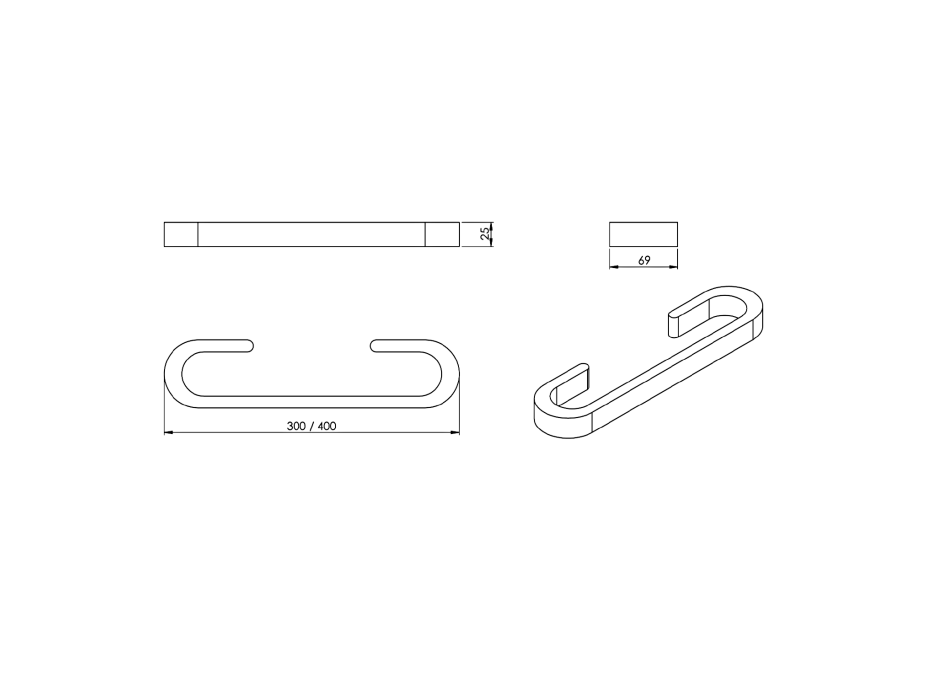 Gedy HIMALAYA držák ručníků 300x69mm, bambus HY2130