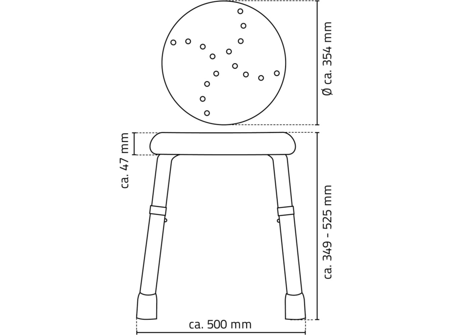 Ridder HANDICAP koupelnová stolička, průměr 45cm, bílá A170101