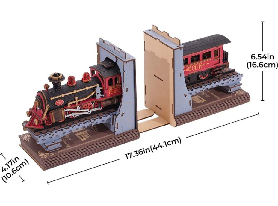 RoboTime 3D skládačka Zarážka na knihy Historický parní vlak