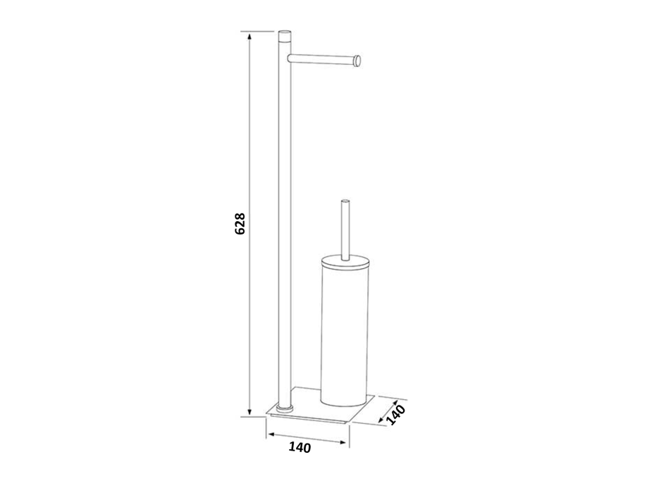 Gedy TRILLY stojan s držákem na toaletní papír a WC štětkou, hranatý, gun metal TR3281