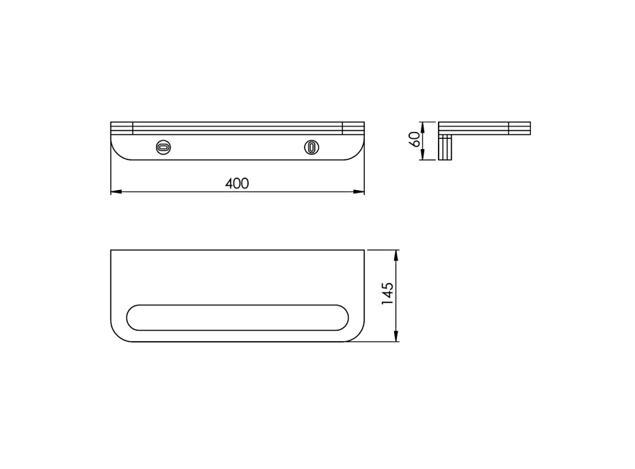 Gedy HIMALAYA polička s držákem ručníků 400x145mm, bambus HY19